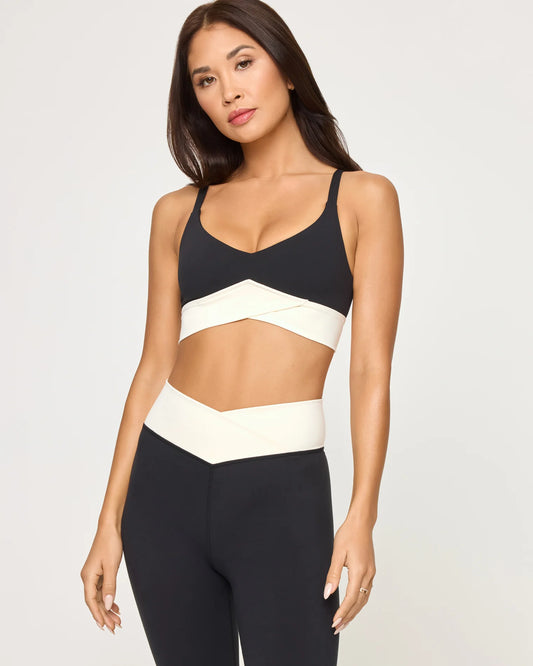 L Space Unmatched Bra: Black\Cream