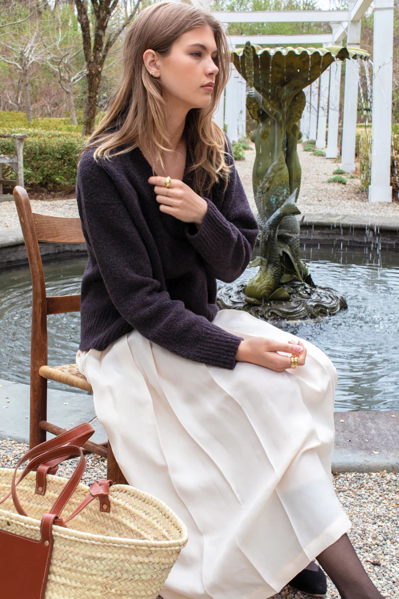 Emerson Fry Atelier Pleated Maxi Skirt Arctic Wolf