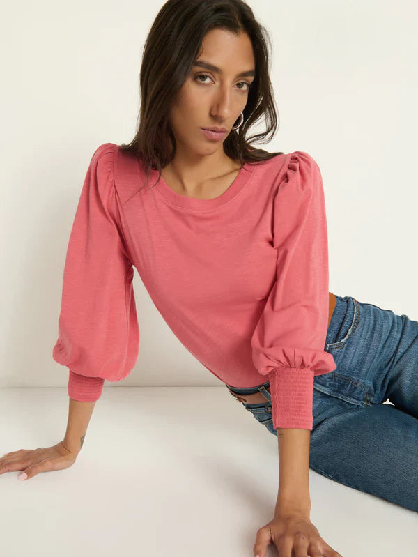 Nation Loren Peasant Tee: Brick Pink