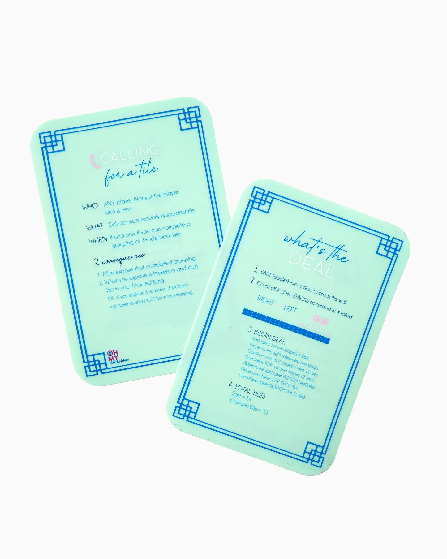 Oh My Mahjong Mint Shuffle Cards