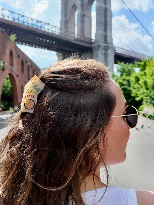 Solar Eclipse - Hand-painted Mini Mahjong Claw Hair Clip | Eco-Friendly