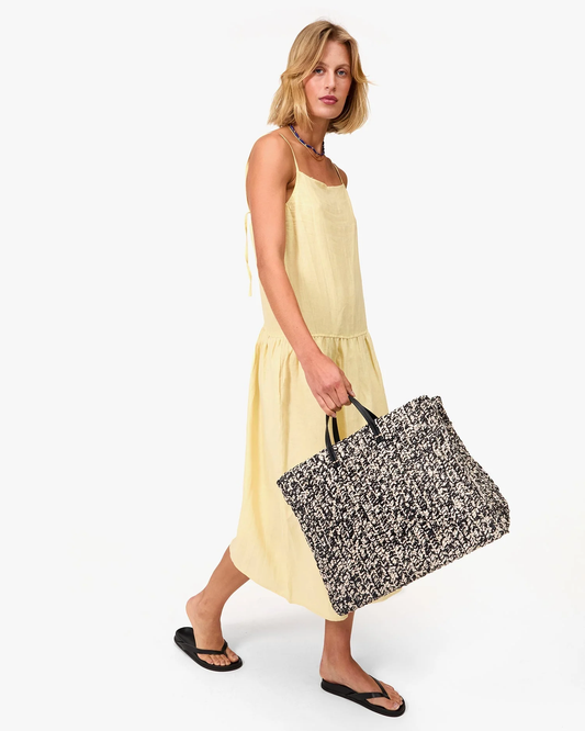 Clare V Summer Simple Tote Black Cream