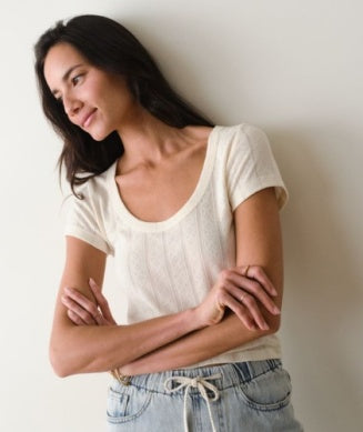 Marine Layer-Lexi Pointelle Scoop Tee