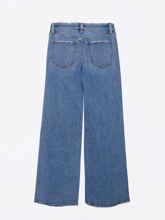 Flying Monkey - Mid Rise Twisted Wide Leg Jeans
