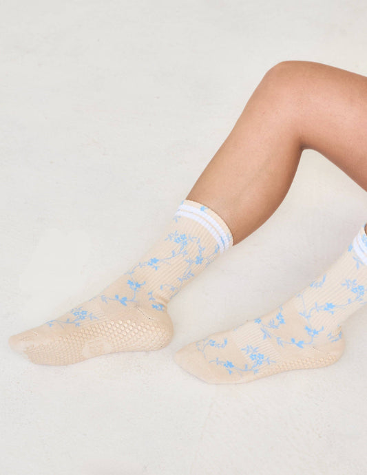 The Floral Grip Sock: Flower Power