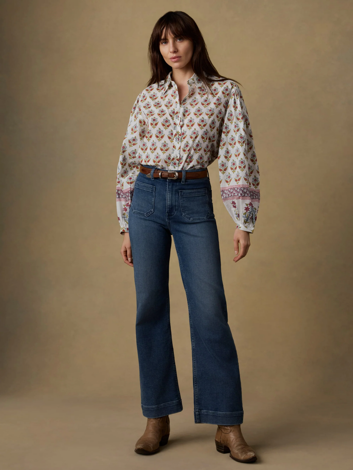 Faherty Womens Suki Blouse Antique Bouquet