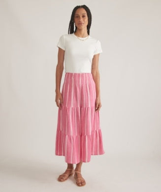 Marine Layer-Lexi Rib Sun-In Crew Tee/Antique White