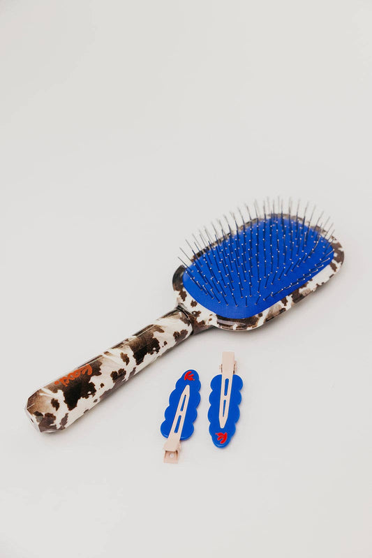 KAXI COW PRINT SCALP TO ENDS BRUSH