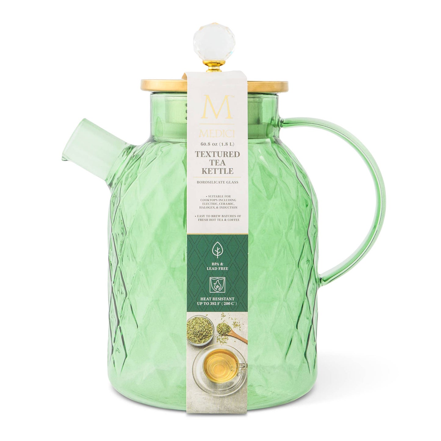Core Home - 60.8oz Textured Glass Kettle - FO