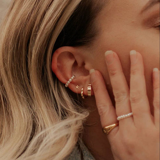 Mauve Jewelry Co. - Lola Floral Hoops: Gold