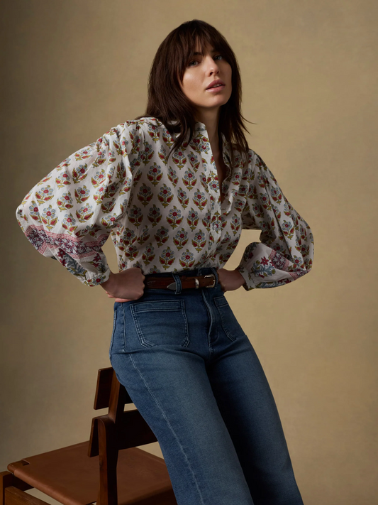 Faherty Womens Suki Blouse Antique Bouquet