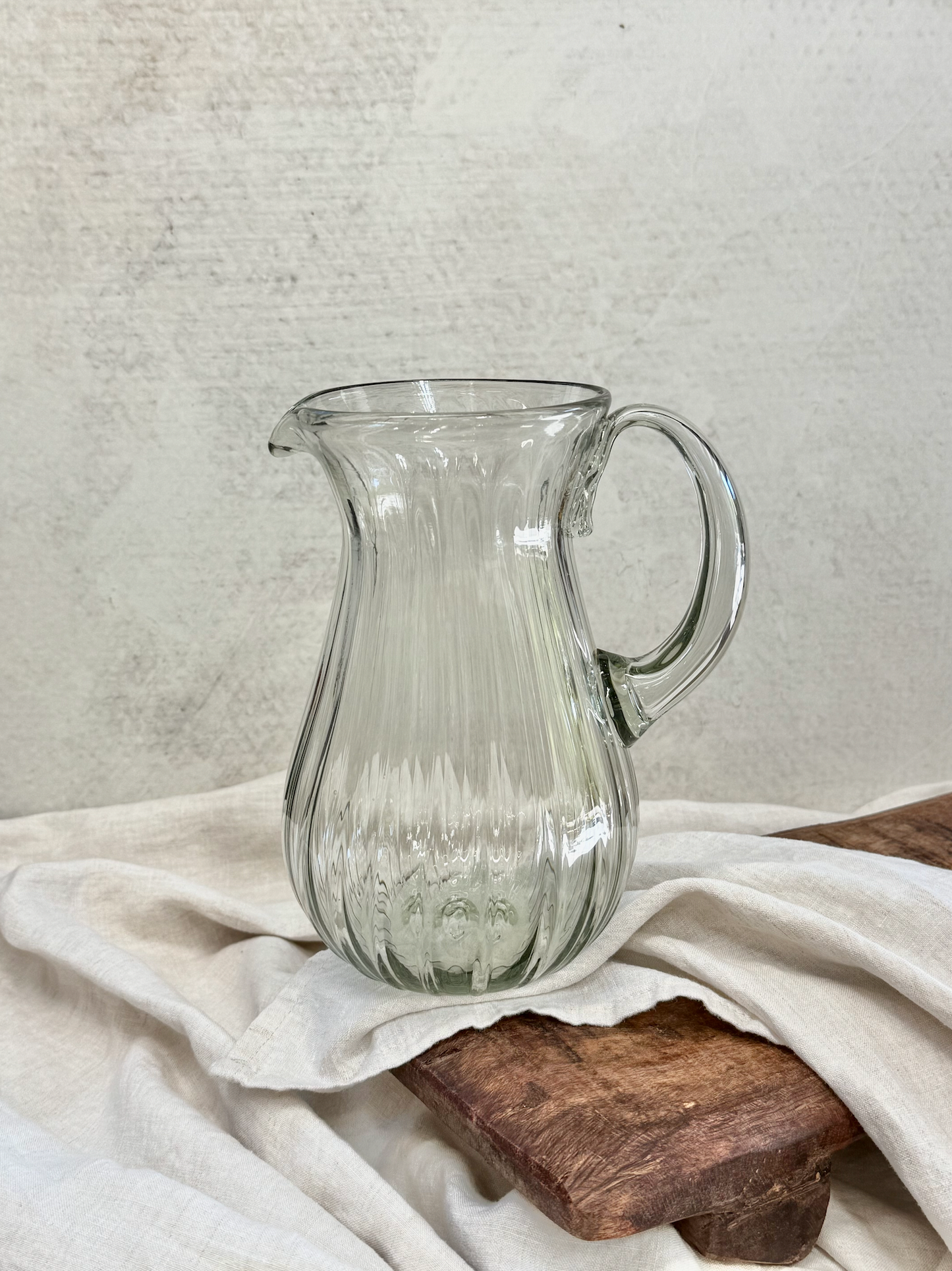 Villa Lua Home - Handblown Fluted Pitcher: Large