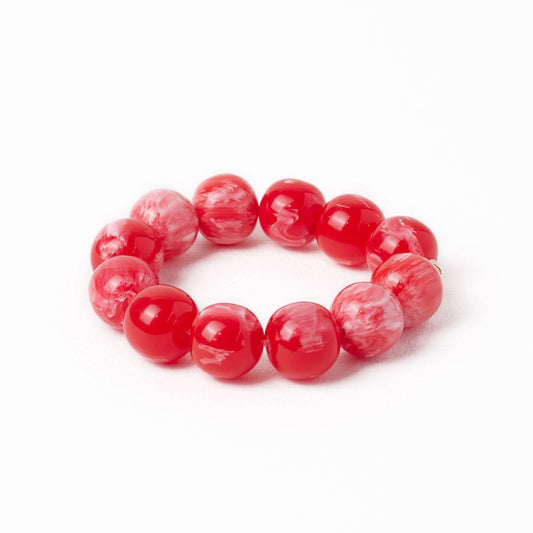 INK + ALLOY - Cece Large Resin Bead Bracelet Red Wholesale