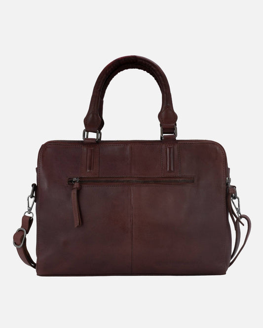 Amsterdam Heritage Leather Laptop Bag: Dark Brown