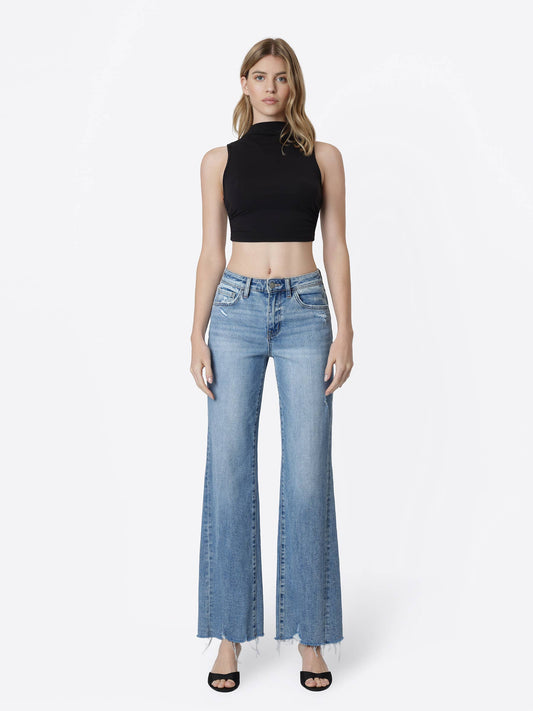 FLYING MONKEY - HIGH RISE SLANT SIDE SEAM VINTAGE FLARE JEANS