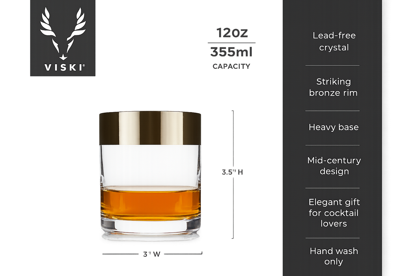 Viski - Irving Crystal Lowball Tumblers