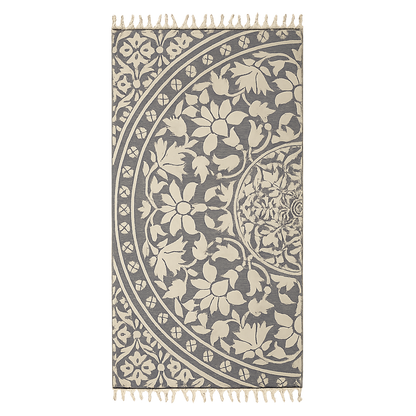 Kikoya - Mandala Turkish Cotton Bath Towel: Black