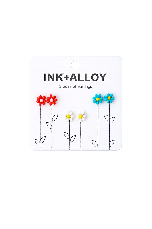 INK + ALLOY - Tina Flower Earrings Trio Set