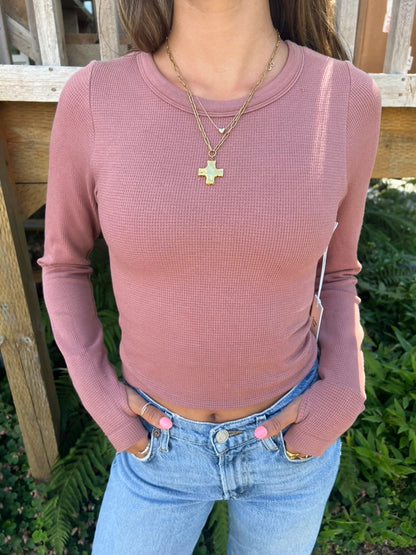 Cream Yoga Avery Thermal Top