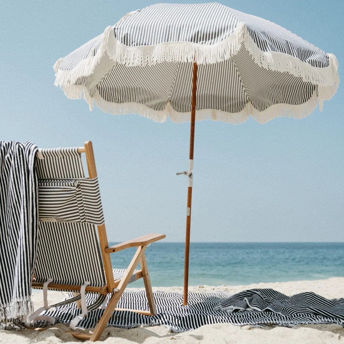 Business & Pleasure Co The Tommy Chair in Laurens Navy Stripe