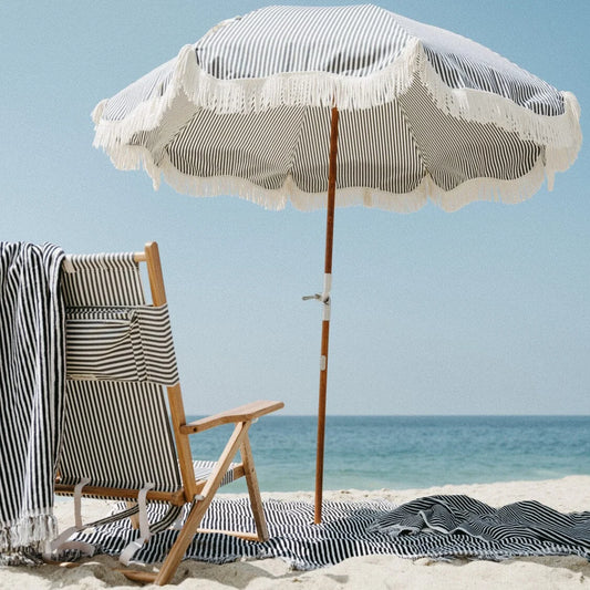 Business & Pleasure Co The Tommy Chair in Laurens Navy Stripe