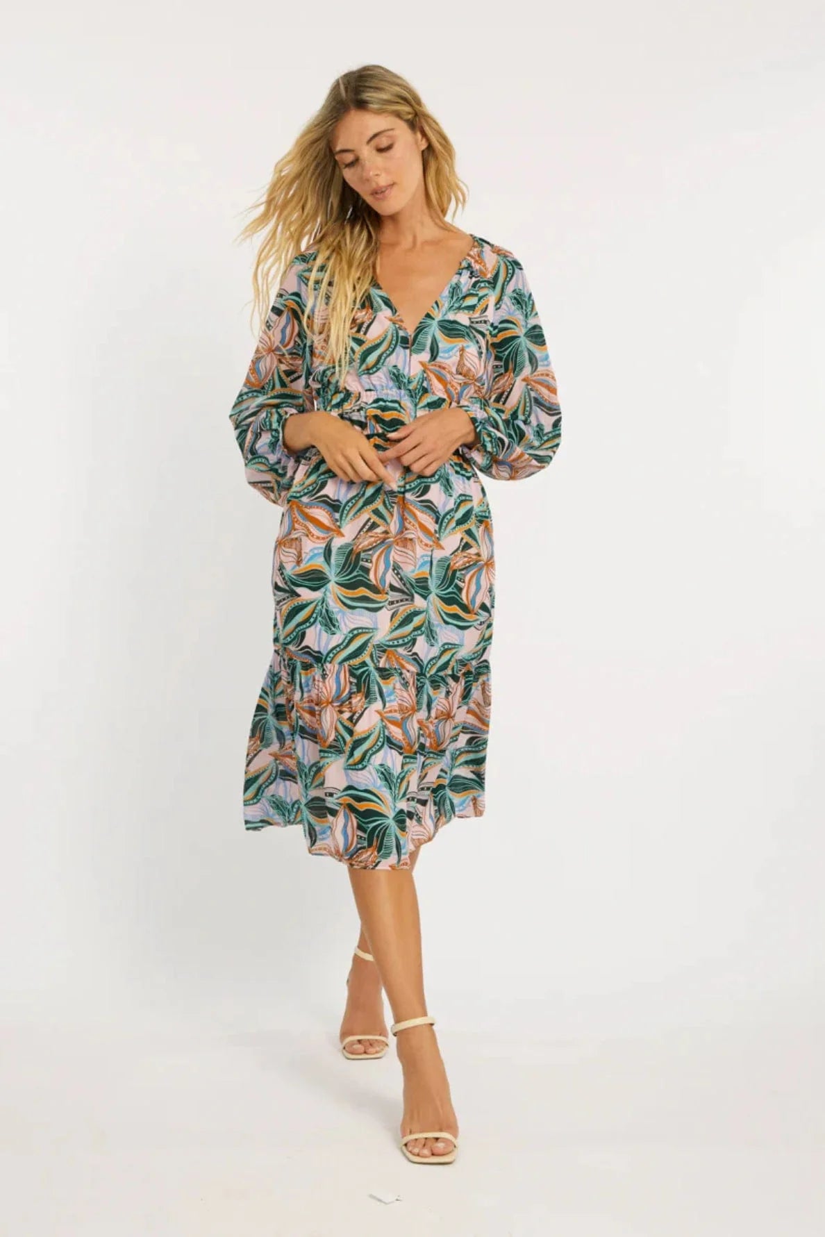 Caballero Quinn Dress Sea Leaves