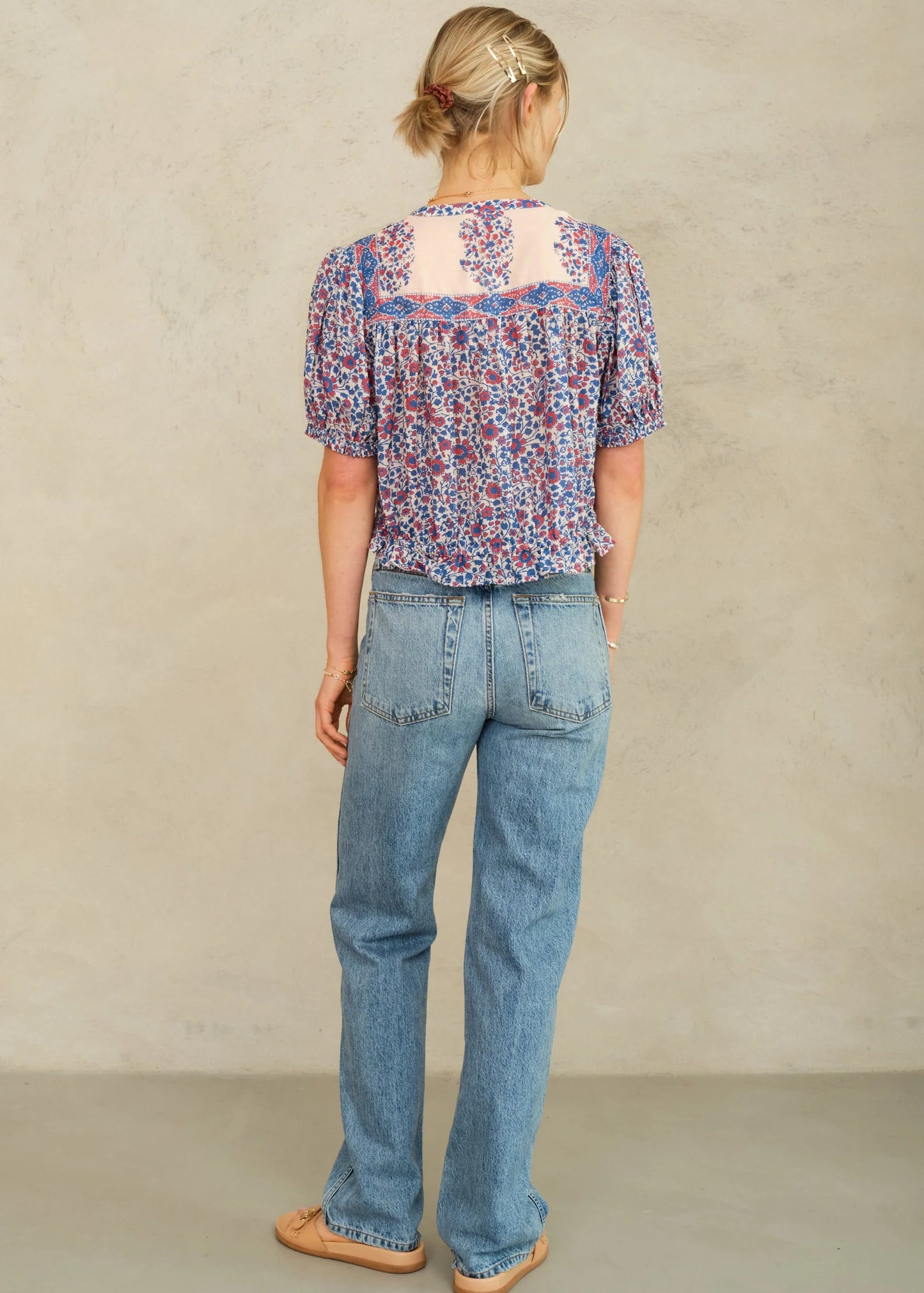 M.A.B.E. Della Print Short Sleeve Top