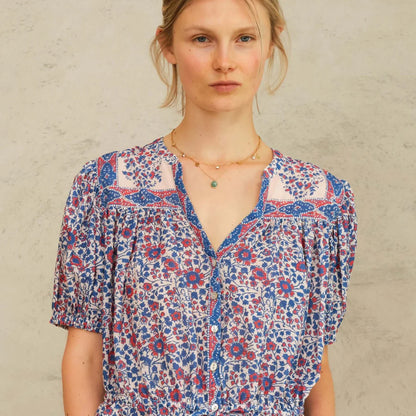 M.A.B.E. Della Print Short Sleeve Top