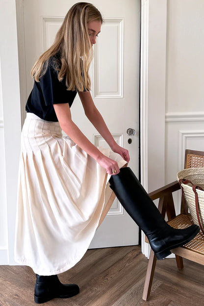 Emerson Fry Atelier Pleated Maxi Skirt Arctic Wolf