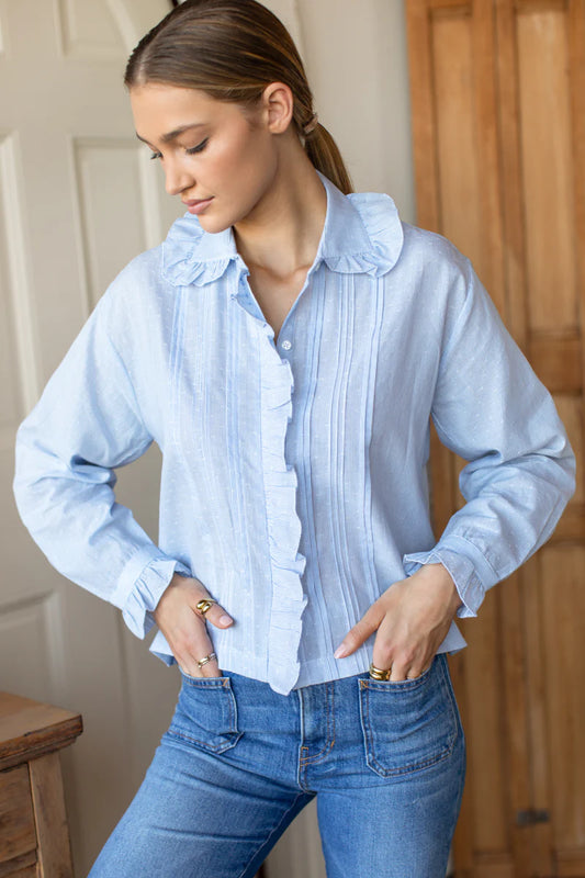 Emerson Fry - French Heirloom Shirt: Azure Clouds