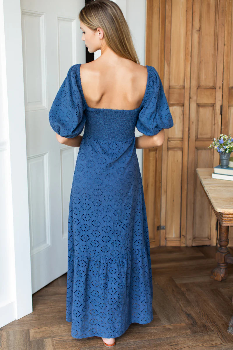 Emerson Fry-Santiago 4 Maxi Dress - Blue Indigo Eyelet
