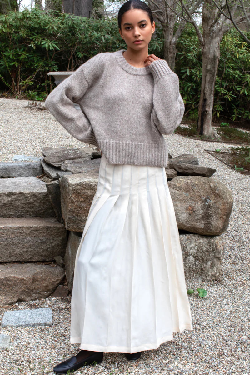 Emerson Fry Atelier Pleated Maxi Skirt Arctic Wolf