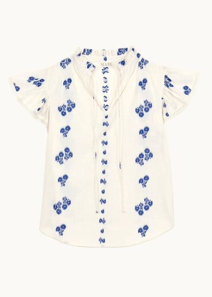 M.A.B.E. Iris Woven Frill Top