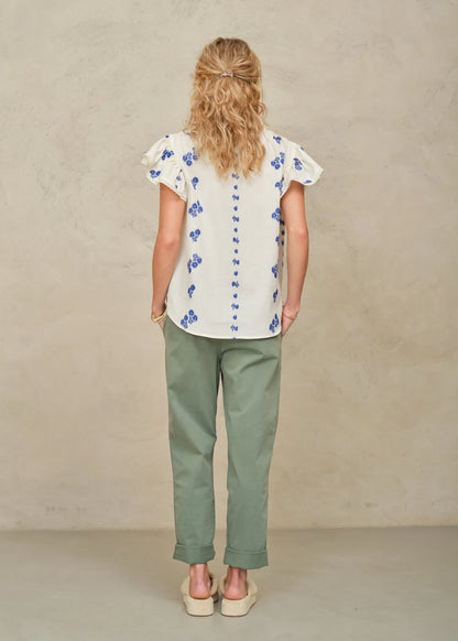 M.A.B.E. Iris Woven Frill Top