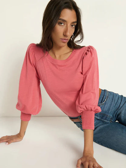 Nation Loren Peasant Tee: Brick Pink