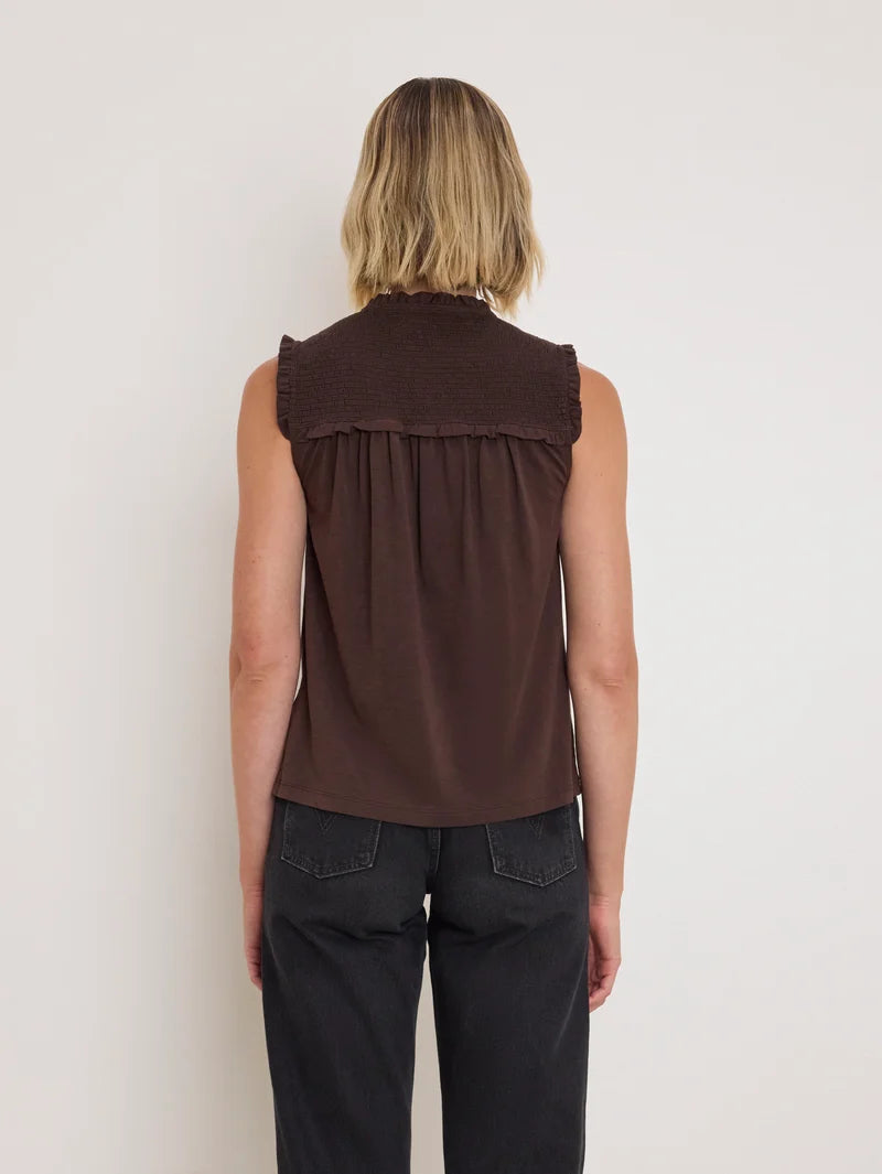 Nation - Nelly Smocked Top Cocoa