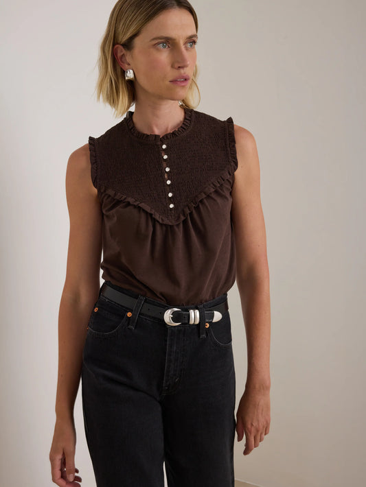 Nation - Nelly Smocked Top Cocoa