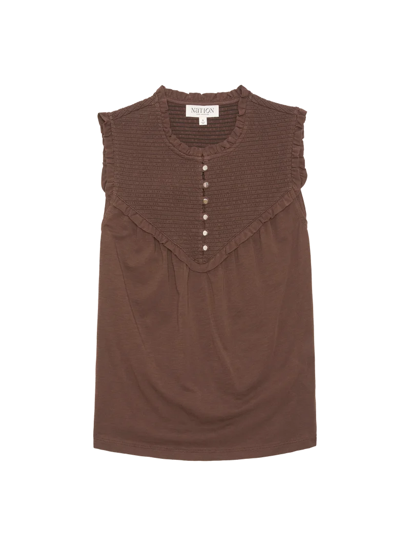 Nation - Nelly Smocked Top Cocoa