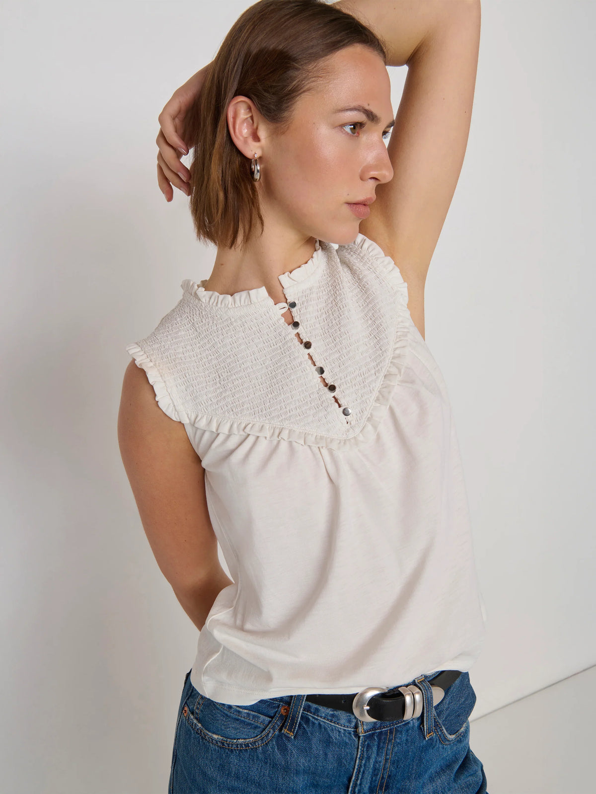 Nation - Nelly Smocked Top (Porcelain)