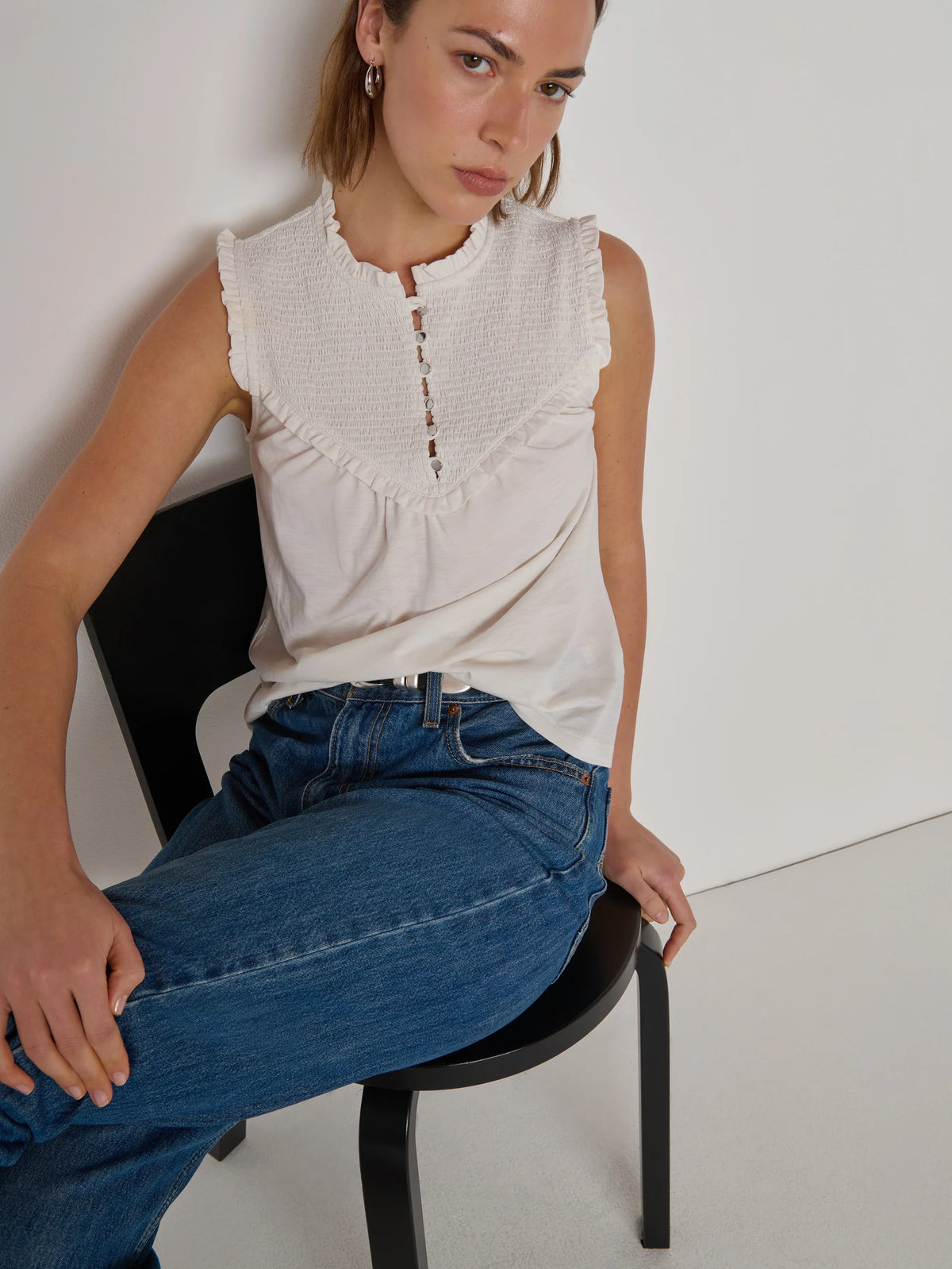 Nation - Nelly Smocked Top (Porcelain)