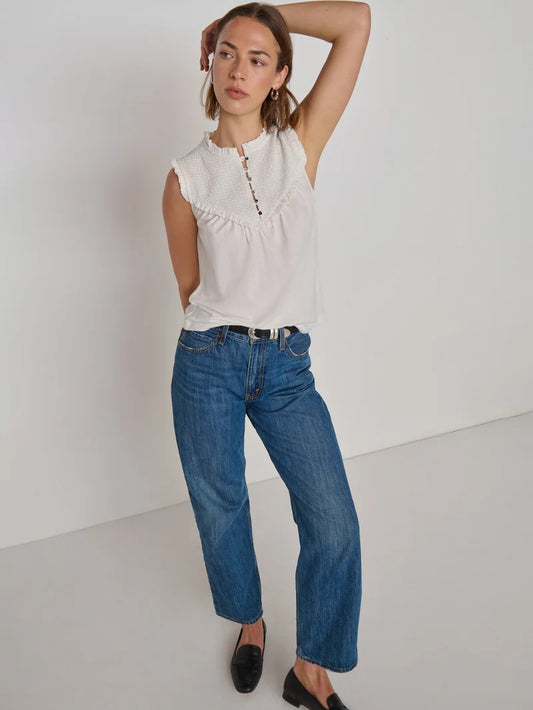 Nation - Nelly Smocked Top (Porcelain)