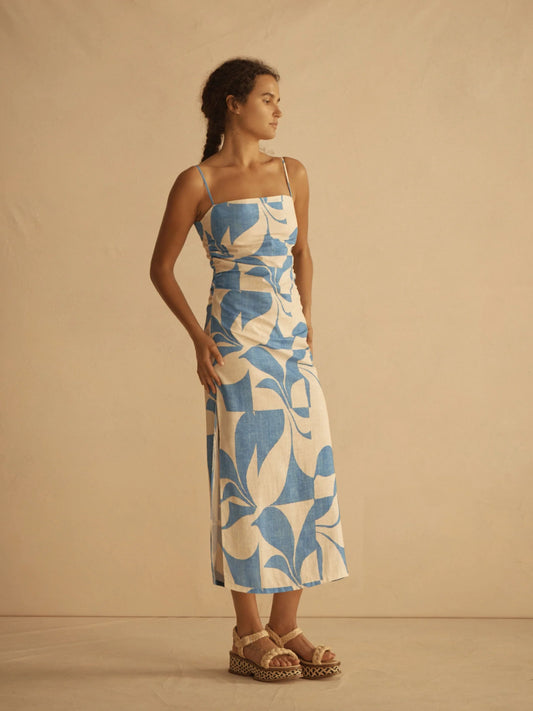 Aur Ocea Ipanema Ruched Slip Dress