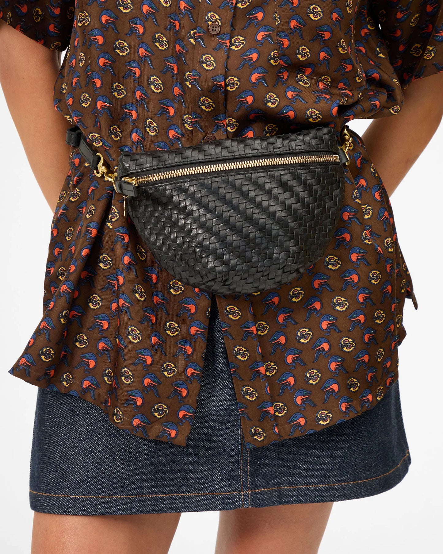 Clare V. - Petite Fanny Woven Zig Zag
