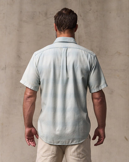 Lightweight Alaskan Guide Shirt with Short Sleeves by Filson Indigo Plaid