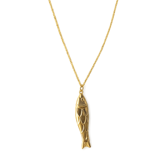 INK + ALLOY - Sally Fish Dimensional Necklace Brass