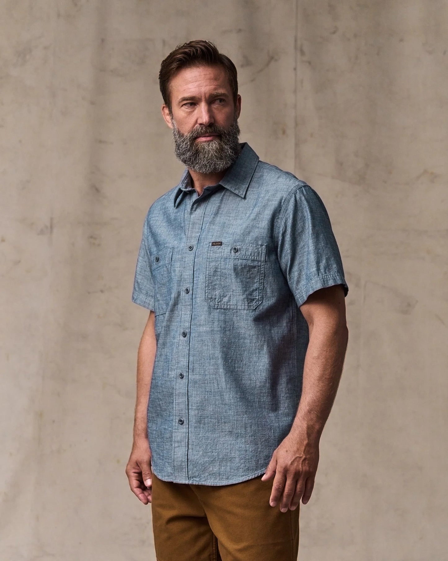 Filson - Embroidered Chambray Short Sleeve Shirt
