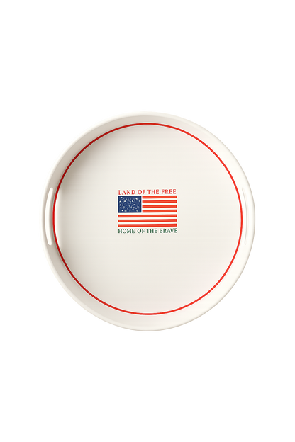 My Mind’s Eye - Land of the Brave Reusable Bamboo Round Serving Tray