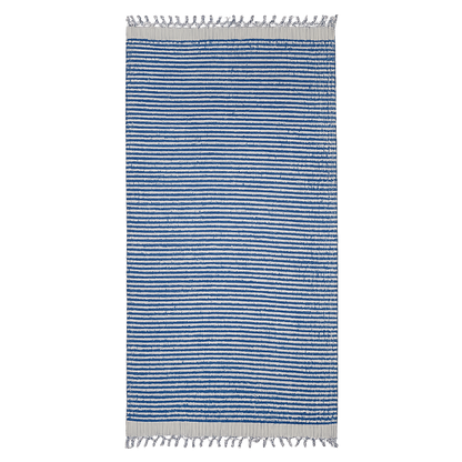 Kikoya - Pompom Bubble Turkish Cotton Bath Towel: Blue