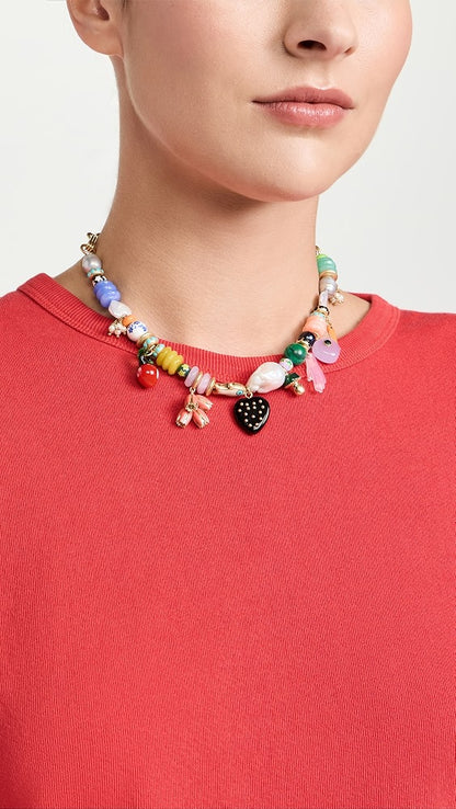 Clare V. Beaded Statement Necklace
