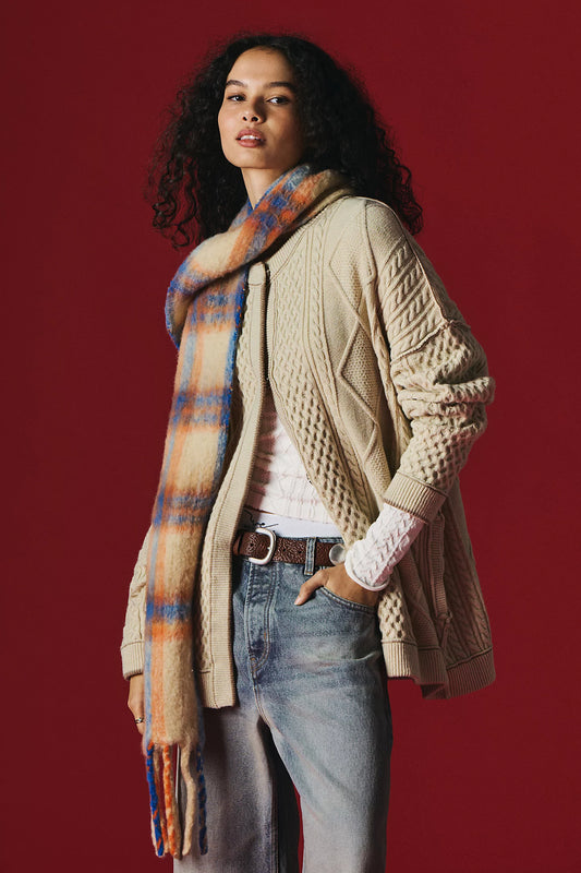 Free People - Highland Plaid Skinny Scarf
